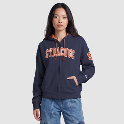 Syracuse Orange Champion Women's Arch Full-Zip Fleece Hoodie - Navy