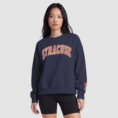  Syracuse Orange Champion Women's Fleece Crew Sweatshirt - Navy