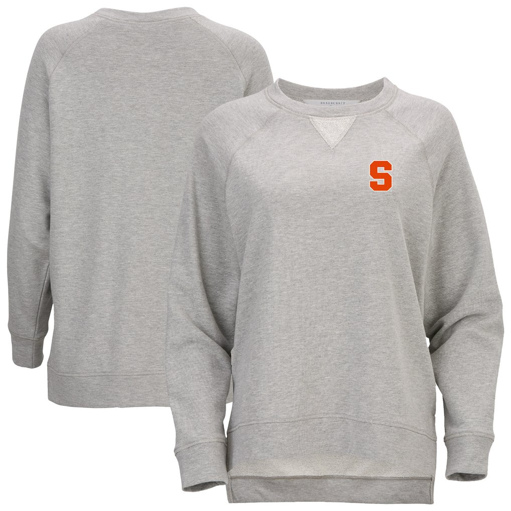  Syracuse Orange Women's Harlow Terry Raglan Pullover Sweatshirt - Heather Gray
