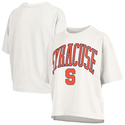 Syracuse Orange Pressbox Women's Plus Size Nelson Motley Crew Oversized Slub T-Shirt - White