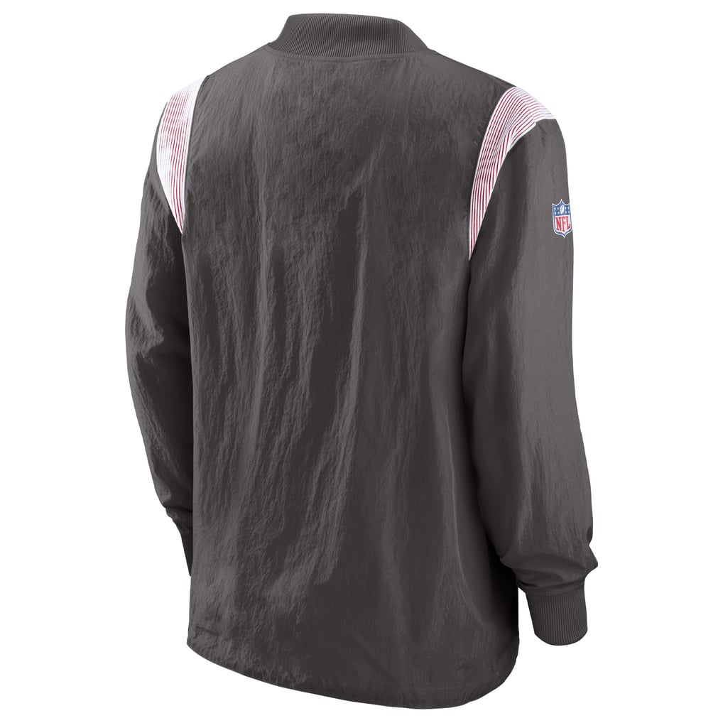 Tampa Bay Buccaneers Nike Sideline Athletic Stack V-Neck Pullover Windshirt Jacket - Pewter