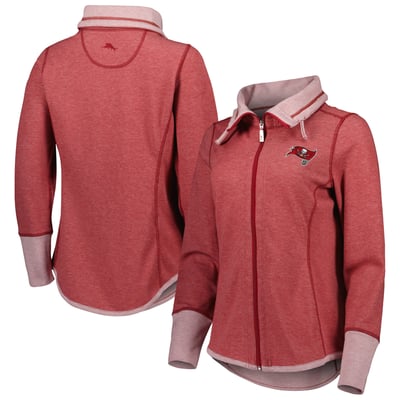 Tampa Bay Buccaneers Tommy Bahama Women's Sport Sun Fade Full-Zip Sweatshirt - Heathered Red