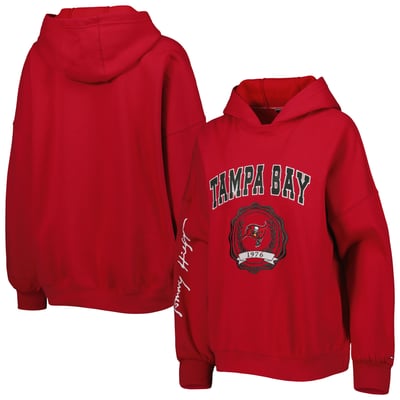 Tampa Bay Buccaneers Tommy Hilfiger Women's Becca Drop Shoulder Pullover Hoodie - Red