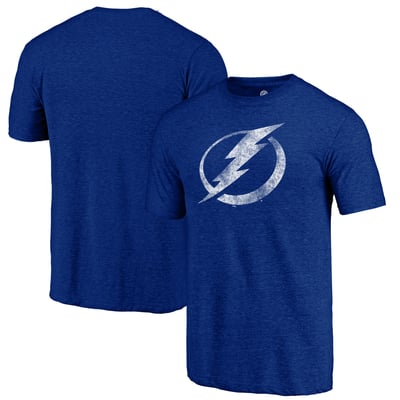 Tampa Bay Lightning Distressed Logo Tri-Blend T-Shirt - Blue