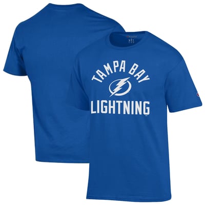  Tampa Bay Lightning Champion Primary Logo Jersey T-Shirt - Blue