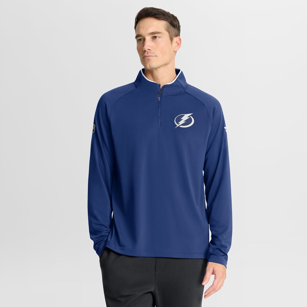 Tampa Bay Lightning Fanatics Authentic Pro Rink Training Quarter-Zip Pullover - Blue
