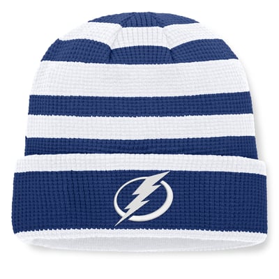 Tampa Bay Lightning Fanatics Fundamental Steady Cuffed Knit Hat - Blue/White