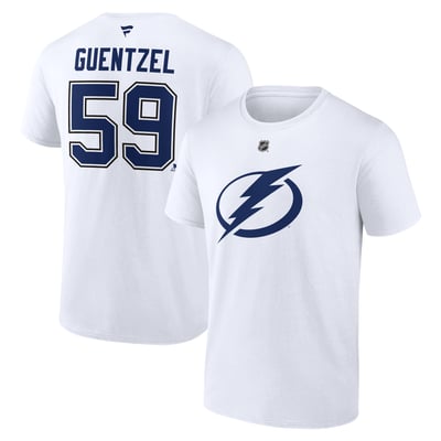Jake Guentzel Tampa Bay Lightning Fanatics Authentic Stack Name & Number T-Shirt - White