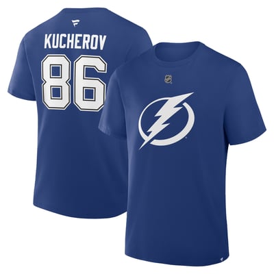 Nikita Kucherov Tampa Bay Lightning Fanatics Authentic Stack Name & Number T-Shirt - Blue