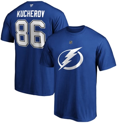 Nikita Kucherov Tampa Bay Lightning Fanatics Authentic Stack Player Name & Number T-Shirt - Blue