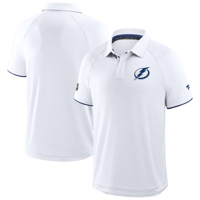 Tampa Bay Lightning Fanatics Authentic Pro Rink Raglan Polo - White