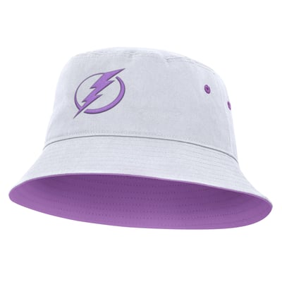 Tampa Bay Lightning Fanatics Hockey Fights Cancer Bucket Hat - White