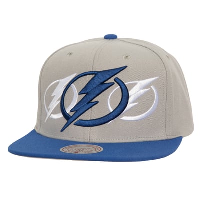 Tampa Bay Lightning Mitchell & Ness Soul Triple Up Snapback Hat - Gray