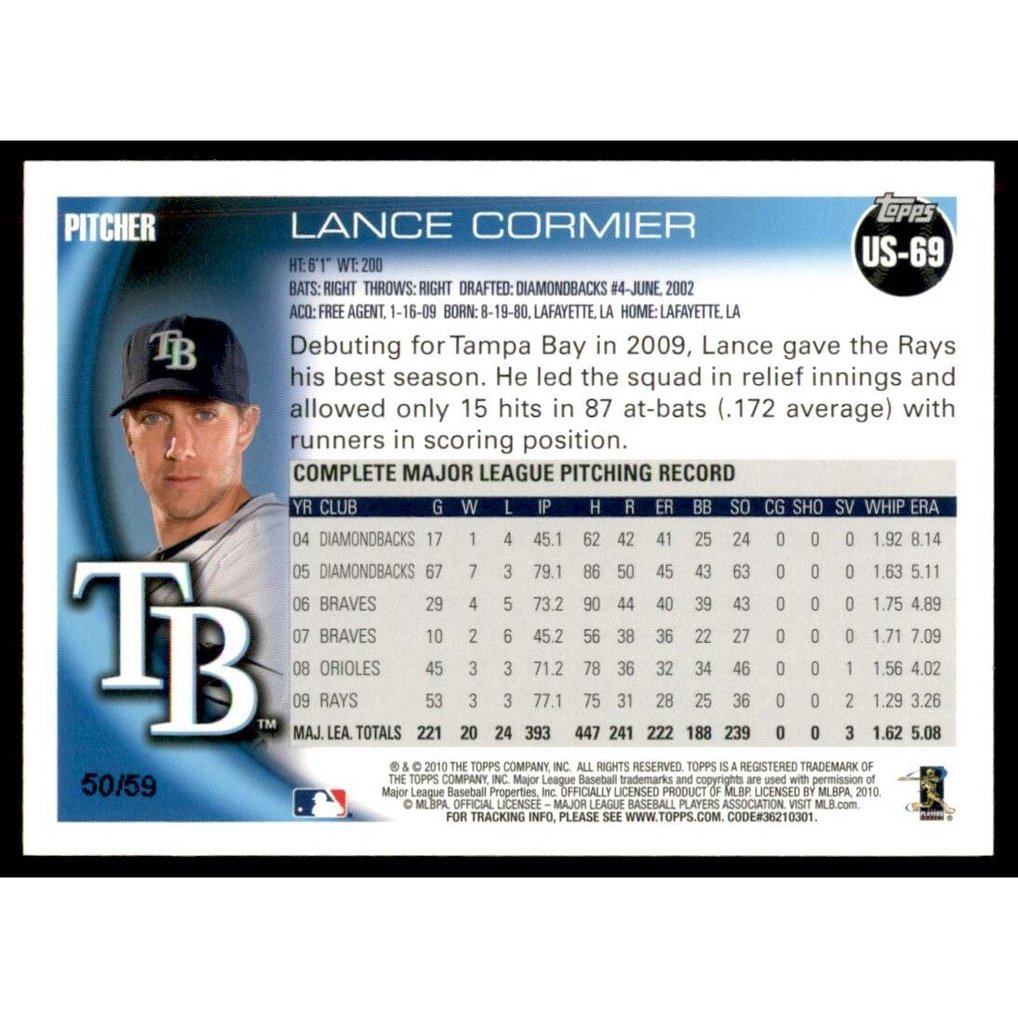 2010 Topps Update Black #US69 Lance Cormier