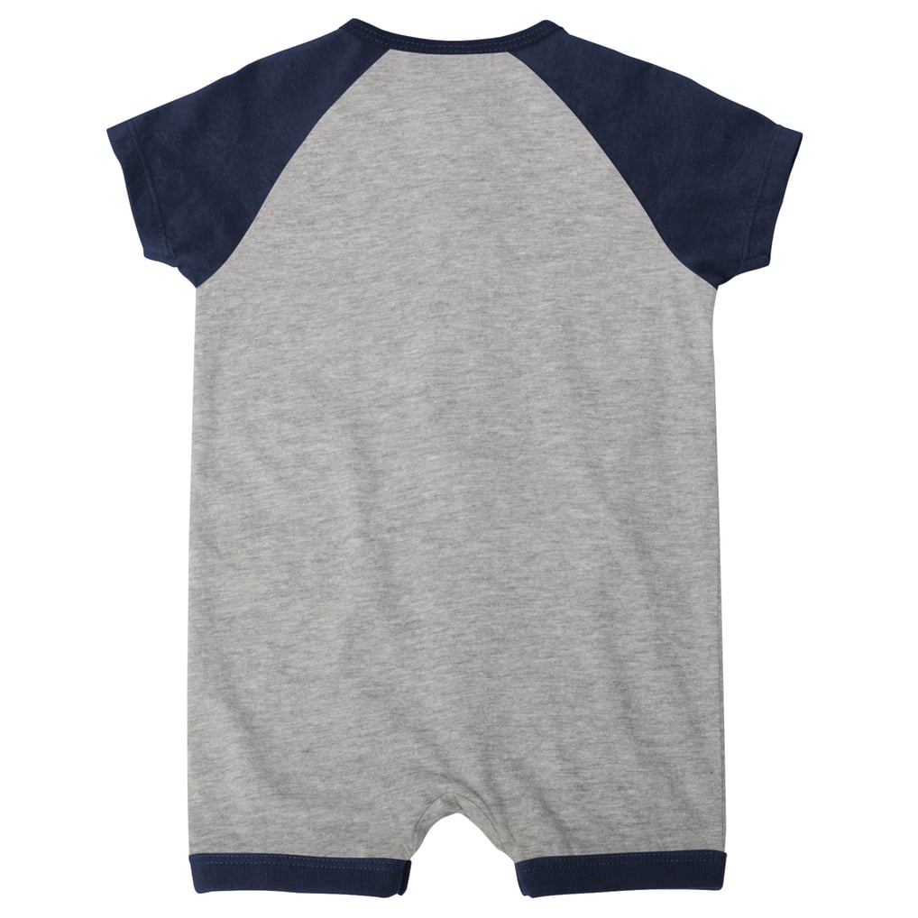  Tampa Bay Rays Infant Extra Base Hit Raglan Full-Snap Romper - Heather Gray