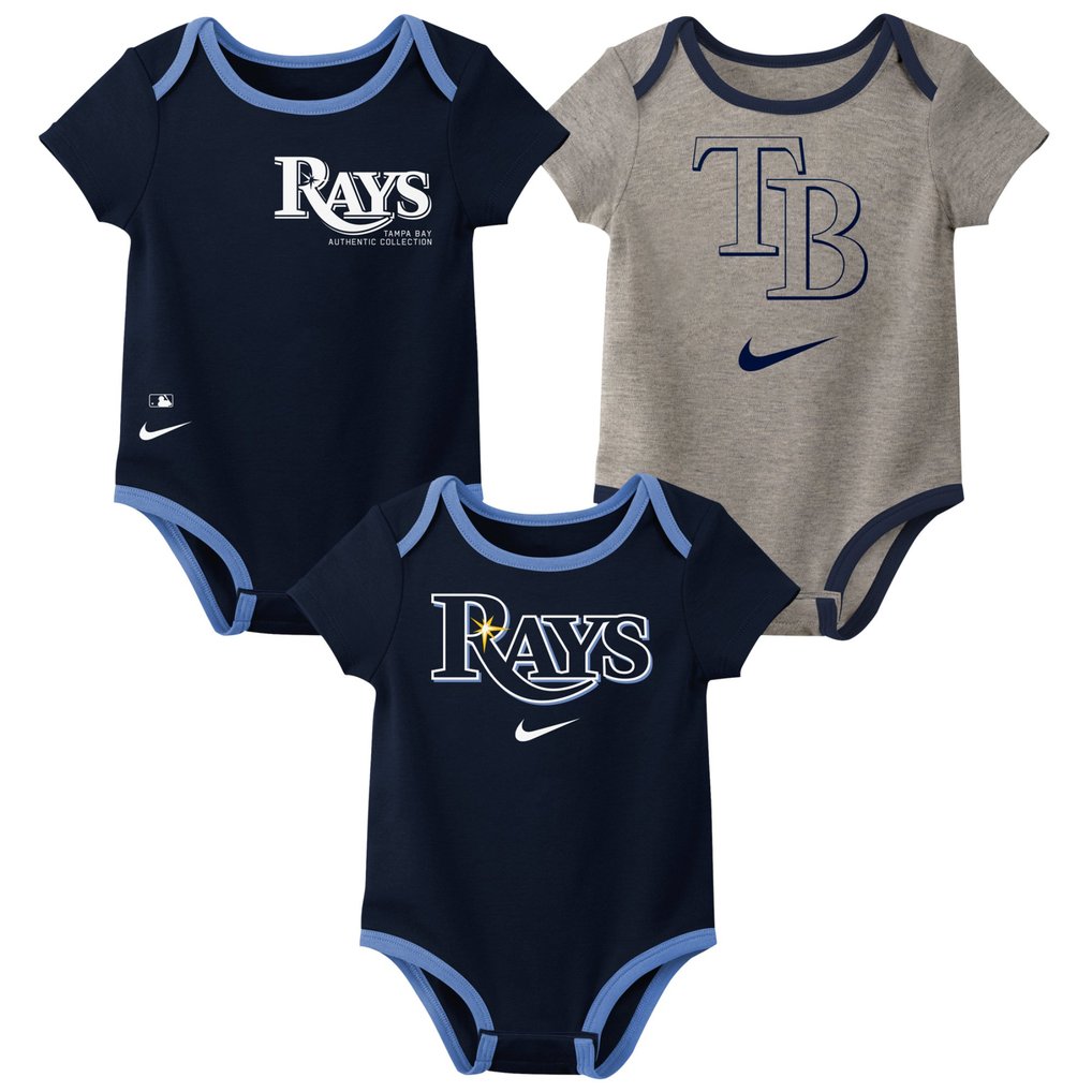 Tampa Bay Rays Nike Infant Authentic Collection Three-Pack Bodysuit Set