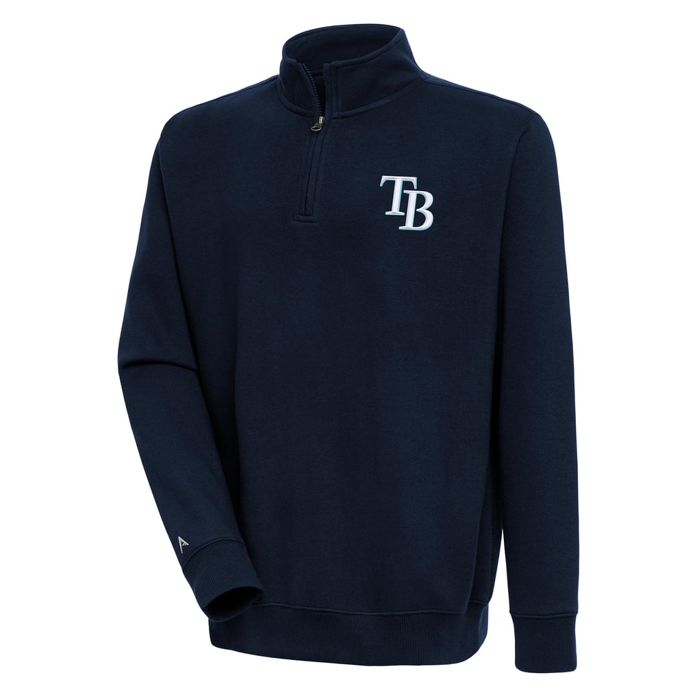  Tampa Bay Rays Antigua Victory Quarter-Zip Pullover Top - Navy