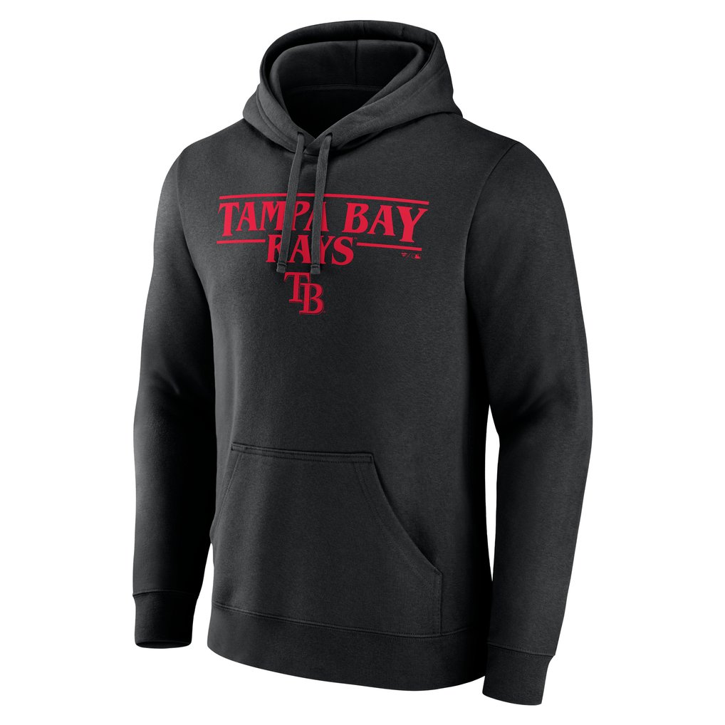 Tampa Bay Rays Stranger Things Logo Lockup Pullover Hoodie - Black