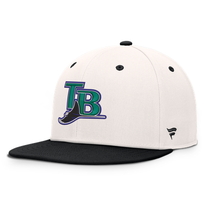  Tampa Bay Rays Fanatics Heritage Ballpark Snapback Hat - Cream/Black