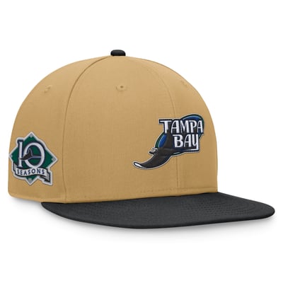 Tampa Bay Rays Fanatics  Heritage Two-Tone Fitted Hat - Khaki/Black