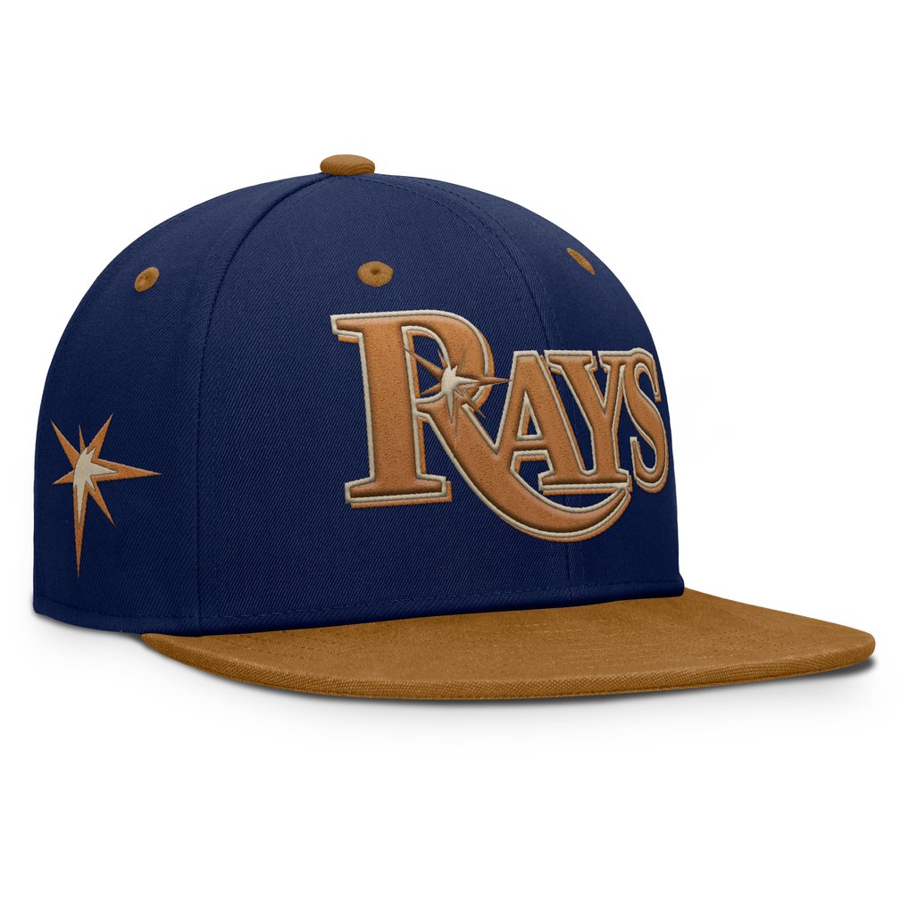 Tampa Bay Rays Fanatics Splinter Fitted Hat - Navy/Tan