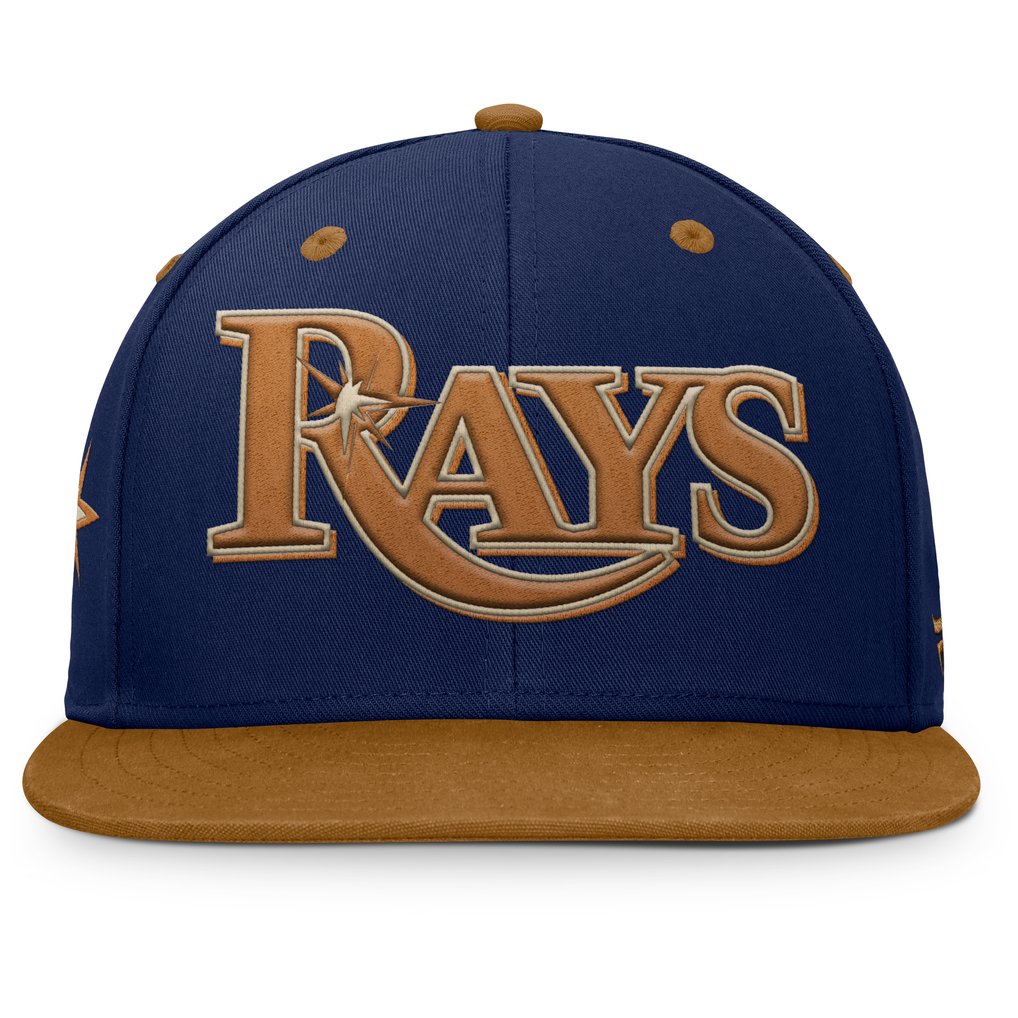 Tampa Bay Rays Fanatics Splinter Fitted Hat - Navy/Tan