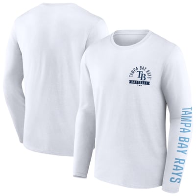  Tampa Bay Rays Fanatics Press Box Long Sleeve T-Shirt - White