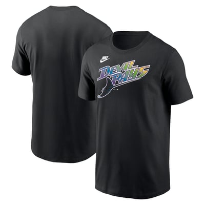 Tampa Bay Rays Nike Cooperstown Collection Wordmark T-Shirt - Black
