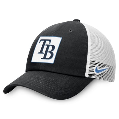  Tampa Bay Rays Nike Rise Adjustable Trucker Hat - Black