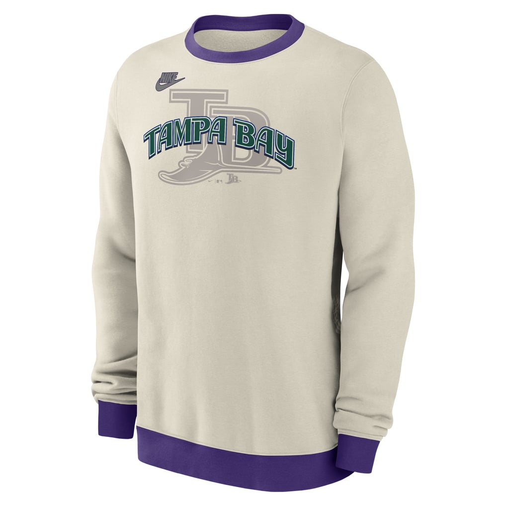 Tampa Bay Rays Nike Cooperstown Collection Fleece Pullover Sweatshirt - Cream