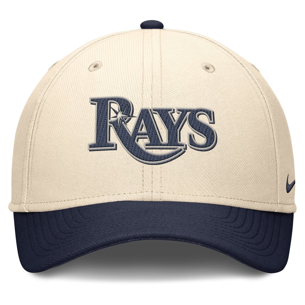 Tampa Bay Rays Nike Statement Rise Performance Flex Hat - Natural/Navy