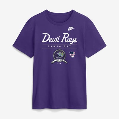 Tampa Bay Rays Nike Cooperstown Graphic T-Shirt - Purple