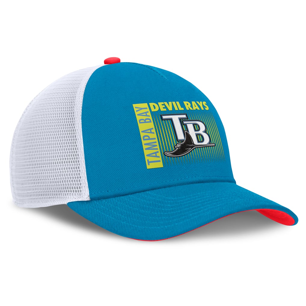 Tampa Bay Rays Nike Neon 90s Rise Structured Performance Adjustable Trucker Hat - Teal