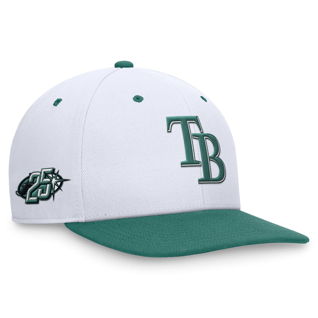  Tampa Bay Rays Nike Bicoastal Two-Tone Pro Performance Snapback Hat - White/Green