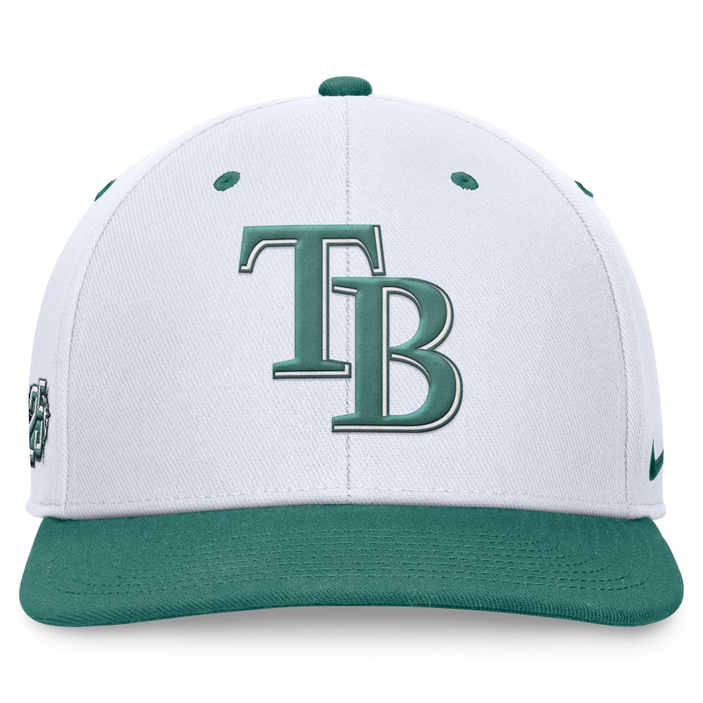  Tampa Bay Rays Nike Bicoastal Two-Tone Pro Performance Snapback Hat - White/Green