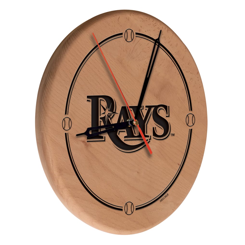 Tampa Bay Rays 13" Engraved Solid Wood Clock