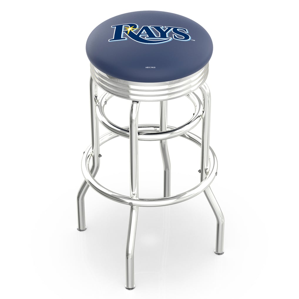 Tampa Bay Rays 25" Double Ring Chrome Swivel Counter Stool