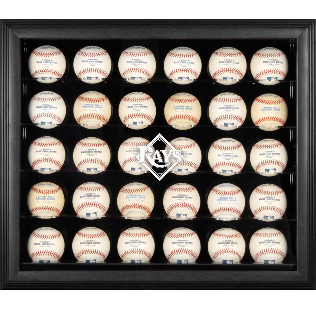 Tampa Bay Rays Fanatics Authentic Logo Black Framed 30-Ball Display Case