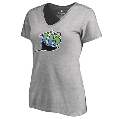 Tampa Bay Rays Women's Cooperstown Collection Forbes T-Shirt - Ash