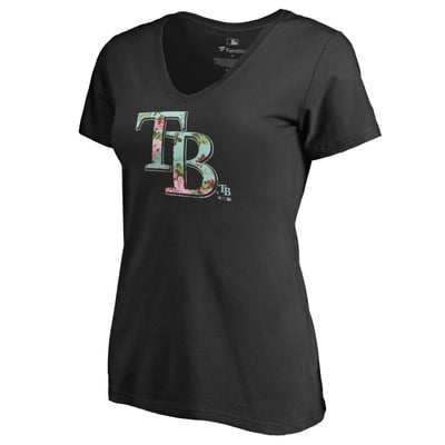 Tampa Bay Rays Women's Lovely V-Neck T-Shirt - Black