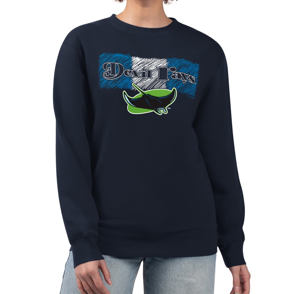 Tampa Bay Rays Starter Women's Team Color Shading Fleece Pullover Sweatshirt - Navy