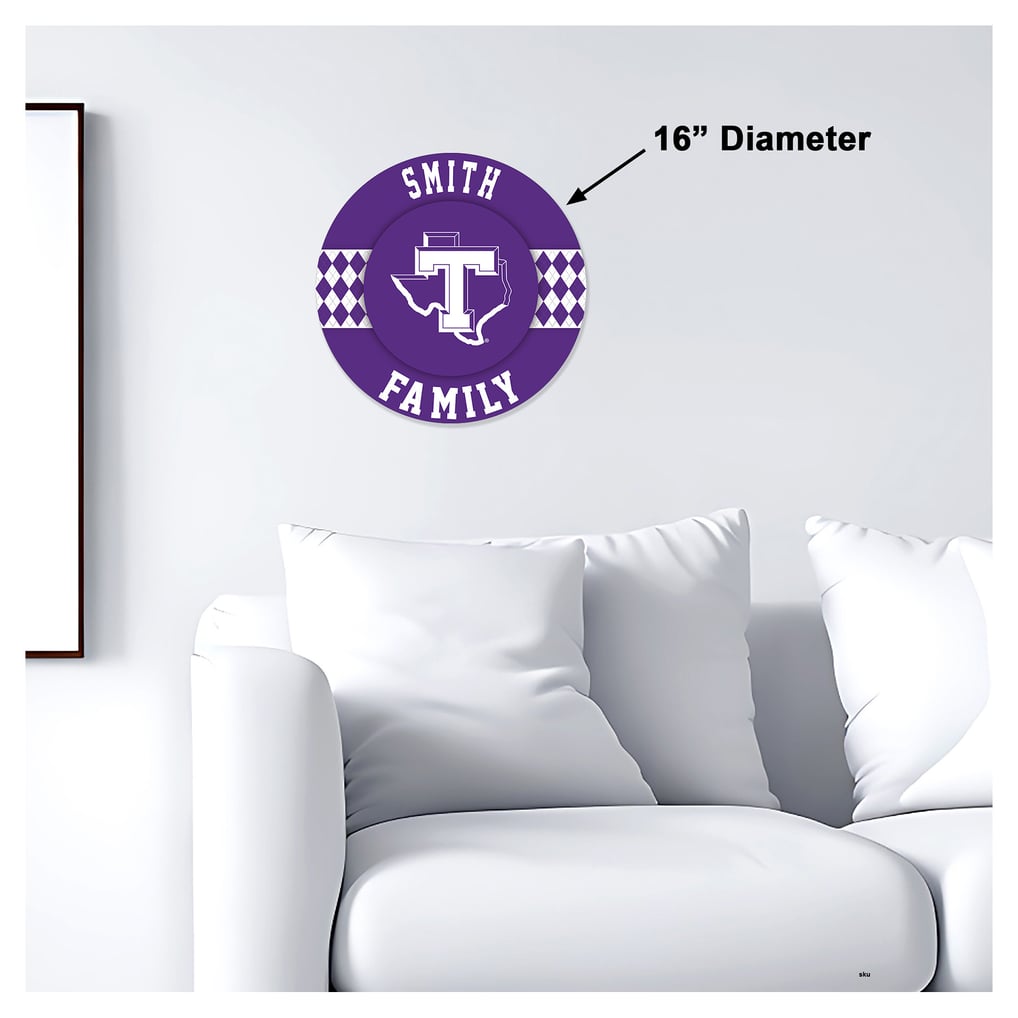 Tarleton State Texans 16" Personalized Circle Wall Art