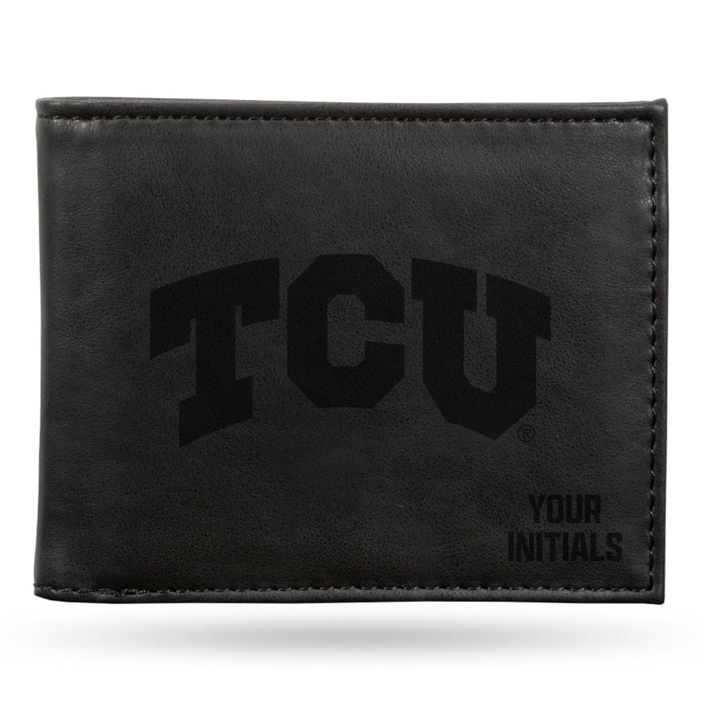 TCU Horned Frogs Personalized Billfold Wallet - Black