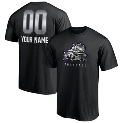 TCU Horned Frogs Personalized Any Name & Number Midnight Mascot T-Shirt - Black