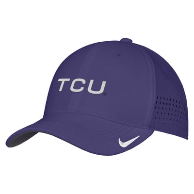 TCU Horned Frogs Nike 2026 On-Field AeroBill SwooshFlex Dri-FIT Hat - Purple