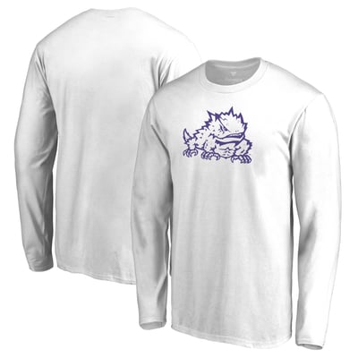 TCU Horned Frogs Primary Logo Long Sleeve T-Shirt - White