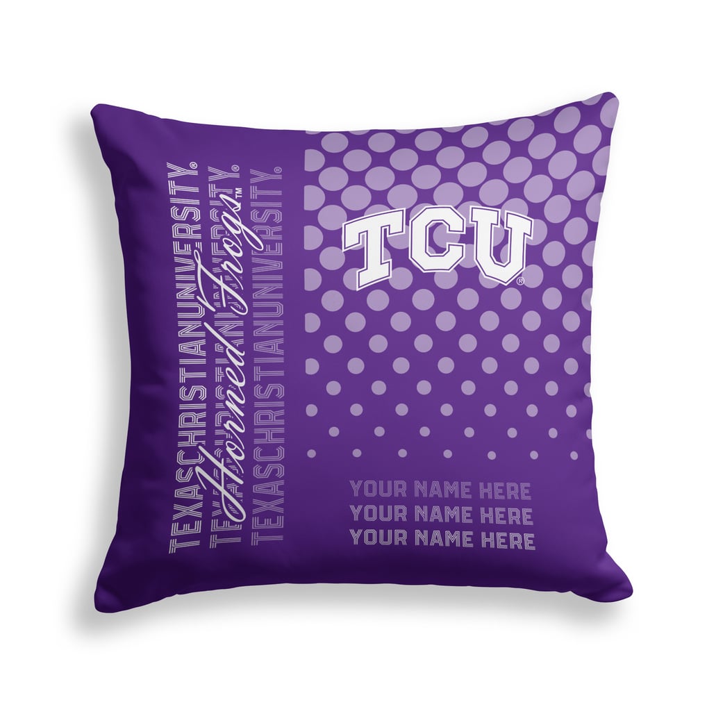 TCU Horned Frogs Pegasus 18" x 18" Script Dot Fade Personalized Decor Pillow
