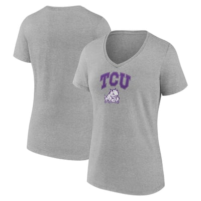 TCU Horned Frogs Women's Campus V-Neck T-Shirt - Gray