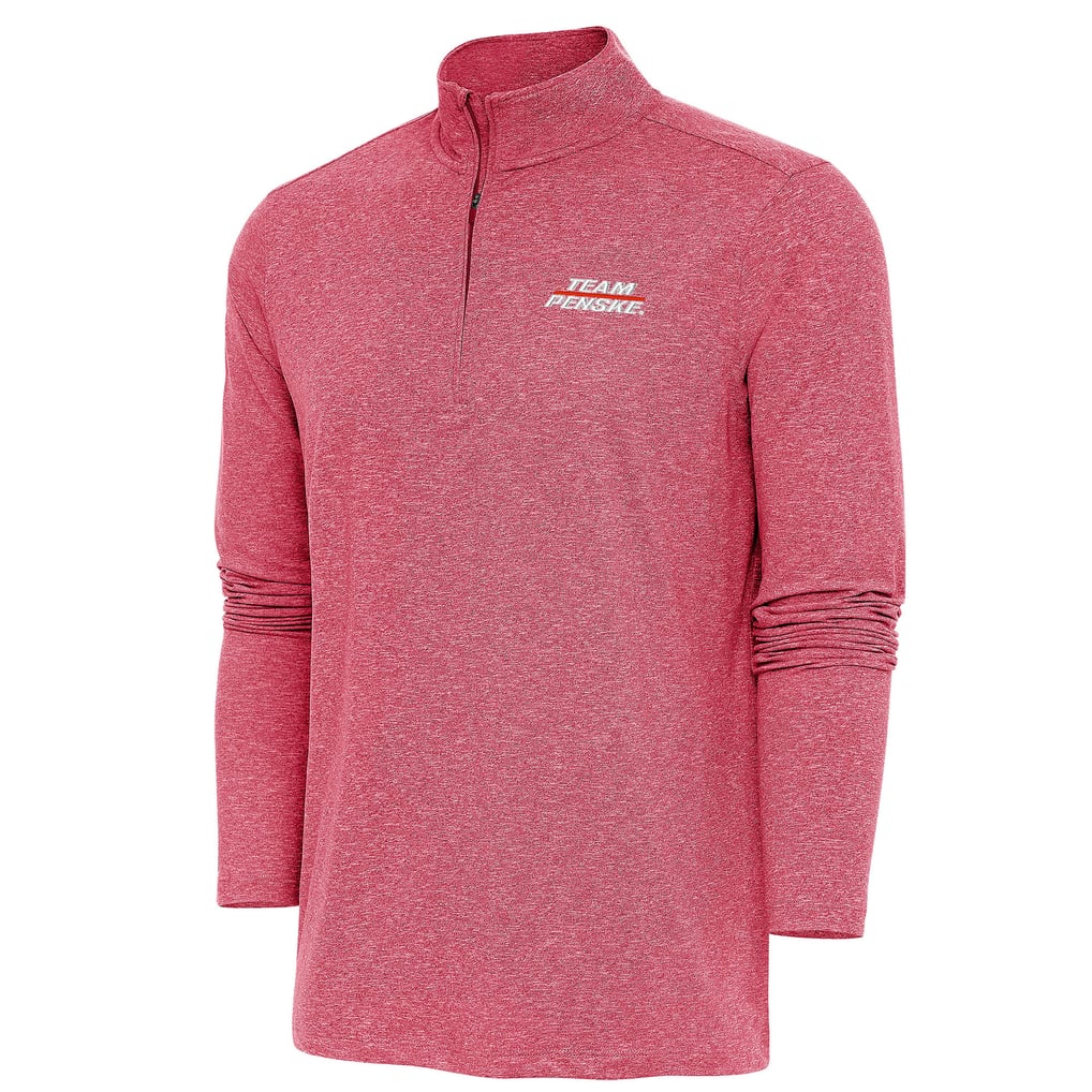 Team Penske Antigua Hunk Quarter-Zip Pullover Top - Heather Red