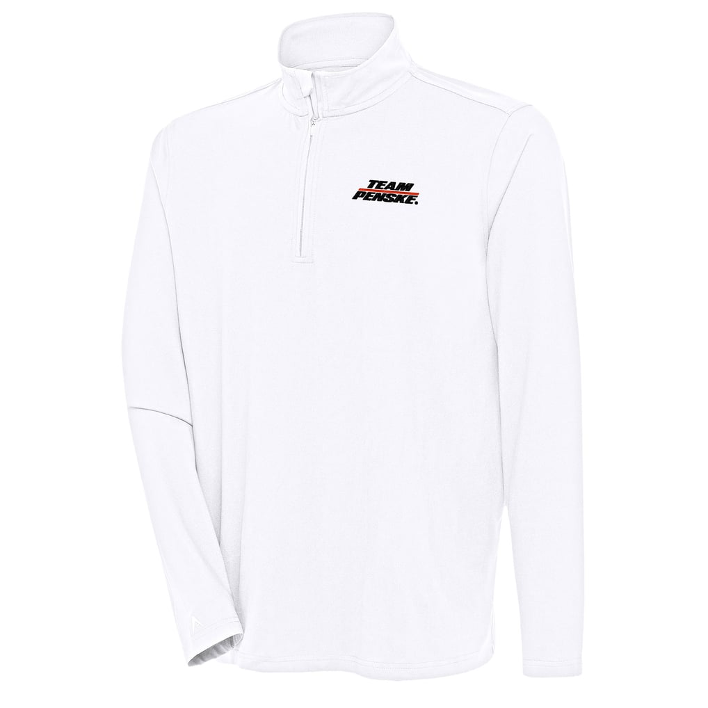 Team Penske Antigua Hunk Quarter-Zip Pullover Top - White